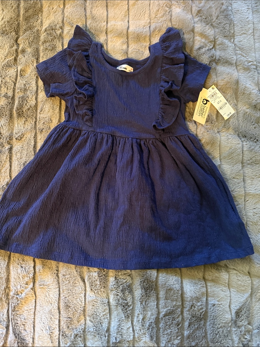 Epic Threads Navy Ruffle-Sleeve Casual Dress